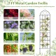 86" metal garden trellis with elegant vine design, perfect for supporting climbing plants like roses and tomatoes.