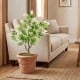 Artificial locust flower tree with white flowers, 39 inches tall, perfect for living rooms or porches.