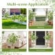 Artificial locust flower trees in various settings, showcasing realistic flowers for wedding, living room, and porch.