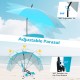 Adjustable parasol beach umbrella chair in blue with 360° tilt and rotation, providing UPF50+ sun protection.