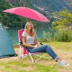 Adjustable pink beach umbrella chair with UPF50+ protection, featuring a 360° tilt and breathable mesh for comfort.