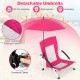 Detachable pink umbrella chair with UPF50+ protection, adjustable parasol, and breathable mesh for beach comfort.