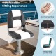 Ergonomically curved gray boat seat with thick sponge padding and waterproof PVC leather, ideal for comfortable boating.