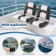 Gray boat seats with thick sponge padding, waterproof PVC leather, ideal for fishing boats and yachts.