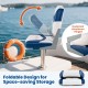 Foldable blue boat seat with rustproof aluminum hinges, designed for space-saving storage and easy installation.