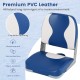 Blue boat seat with thick sponge padding, made of weather-resistant PVC leather, designed for comfort and durability.
