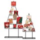 Christmas tree photo holder set featuring a black metal frame with 36 round clips for displaying cards and photos.
