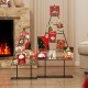 Christmas tree photo holders in black metal with 36 round clips, ideal for displaying holiday cards and photos.