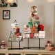 Christmas tree photo holder set featuring a black metal frame with 36 round clips, ideal for displaying holiday cards.