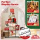Christmas tree-shaped photo holder with 36 round clips, perfect for displaying cards and photos in homes or offices.