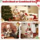 Christmas tree photo holder set featuring 36 round clips and a sturdy metal rack, ideal for festive decoration.