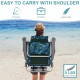 Folding backpack beach chair set with 5-position adjustable backrest, waterproof PVC, and lightweight aluminum frame.