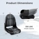 Folding high back boat chair dimensions showing ergonomic design, PVC leather, and 330 lbs weight capacity for durable.