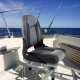 High back boat chair with sponge padding in black and gray, designed for comfort and weather resistance on boats.