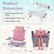 Pink 5-position outdoor folding backpack beach chair set with adjustable headrest, cup holders, and easy transport features.
