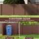 Brown 48 x 48 inch panels for air conditioner and trash can enclosure, customizable layouts for backyard privacy.