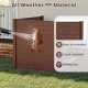 Brown 48 x 48 inch air conditioner and trash can enclosure made of all-weather PP material for backyard privacy.