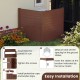 Brown 2-panel air conditioner and trash can enclosure, 48 x 48 inches, designed for easy installation and backyard.