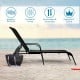 Adjustable outdoor patio lounge chair with breathable fabric and sturdy steel frame, perfect for poolside relaxation.