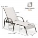 Adjustable gray outdoor lounge chair with a sturdy steel frame, ideal for patio or poolside relaxation.