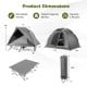 2-person camping cot tent combo in grey, featuring waterproof design and elevated structure for outdoor use.