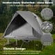 2-person camping cot tent in grey with waterproof rainfly, elevated design, and dual mesh doors for airflow and.