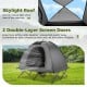 2-person camping cot tent in grey with skylight roof and double-layer mesh doors, perfect for outdoor camping.