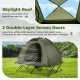 2-person camping cot tent in green with skylight roof and double-layer screen doors, ideal for outdoor adventures.