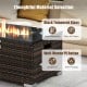 32-inch rectangle gas fire pit with black tempered glass top, anti-fading PE rattan, perfect for outdoor gatherings.