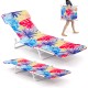 Adjustable 5-position beach recliner in pink with carrying strap and durable metal frame, perfect for poolside.