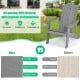 Adirondack chair set in silver, showcasing ergonomic design and all-weather HIPS material for porch and backyard use.