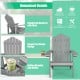 Adirondack chair set in silver with ergonomic design, featuring a reinforced backrest and hidden cup holder for outdoor.