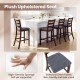 Counter height chair with fabric seat and rubber wood legs, featuring plush cushioning for comfort and vintage design.