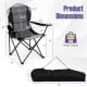Folding camping chair set in black with cup holders, 600D Oxford fabric, and 330 lbs weight capacity for outdoor use.