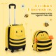Kids luggage set featuring a yellow bee design, includes a suitcase and backpack, perfect for children aged 3+ years.