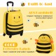 Kids luggage set featuring a yellow bee design, made from ABS hardshell and 600D polyester for durability and travel.