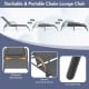 Dark gray outdoor patio lounge chair with adjustable reclining armrest, featuring a sturdy steel frame and anti-skid.