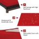 Red removable cushion with zipper for the 2 Pieces Patio Rattan Adjustable Back Lounge Chair, ideal for outdoor use.