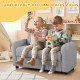 Gray 2-seat kids sofa with soft teddy fleece upholstery, comfortably accommodating 2 children for playtime or.