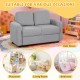 Gray 2-seat kids sofa with soft teddy fleece upholstery, ideal for playroom, bedroom, or living room use.