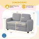 2-seat kids sofa in gray with soft teddy fleece upholstery, ergonomic design, ideal for toddlers in playroom or bedroom.
