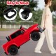 Red 2-seater ride-on toy truck with carry handle and transport wheels, ideal for big kids' outdoor fun.