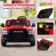 Red 2-seater ride-on toy Ram truck with safety features, remote control, and LED lights for kids' outdoor fun.