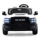 Front view of a white 2-seater 24V licensed Ram truck ride-on toy with LED lights and steering wheel for kids.