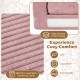 Pink 2-seater floor couch loveseat with removable corduroy cover and supportive foam filling for cozy lounging.