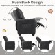 Black 2-seater kids recliner with adjustable backrest, footrest, and 2 cup holders for comfortable lounging.