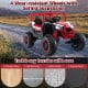 2-seater kids ride-on UTV in red with wear-resistant wheels, suitable for various terrains, ideal for children over 3.
