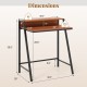 2 Tier computer desk in walnut finish with ergonomic monitor stand, featuring a durable iron frame for home office use.