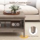 2-tier farmhouse coffee table in oak with open shelf, non-slip foot pads, perfect for living room storage and decor.