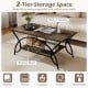 2-tier faux marble coffee table with a white marble top and metal frame, perfect for stylish organization in any room.